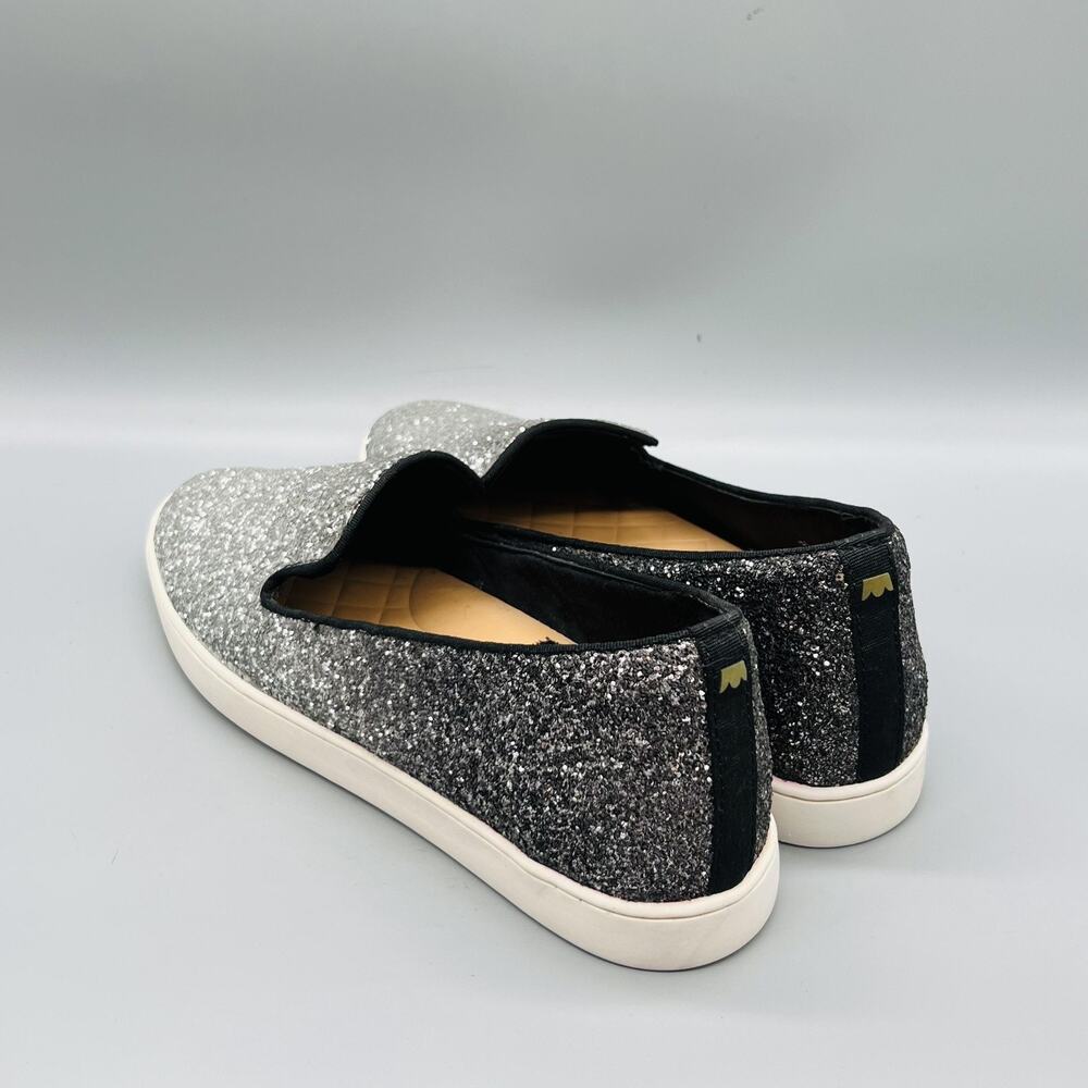 Birdies Shoes Womens 10 Silver Glitter Slip On Sneaker Flats Casual Comfort - Picture 5 of 11